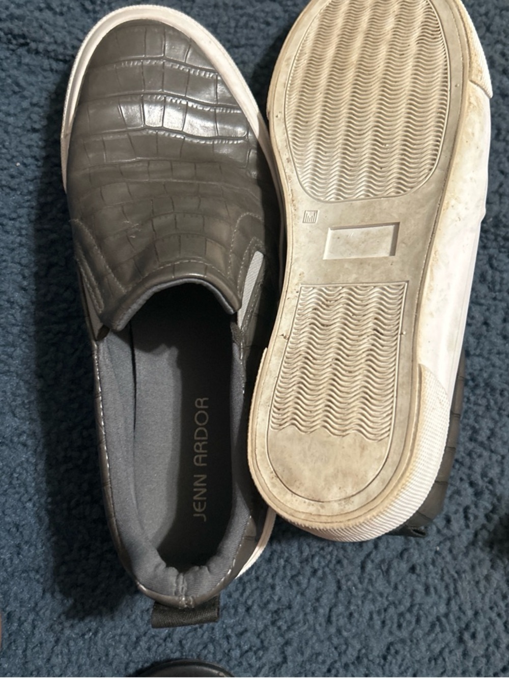 Jenn Ardor Men's Slip-On Sneakers in Dark Brown Croc-Embossed